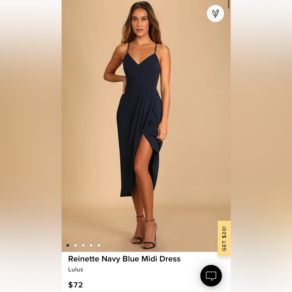 Reinette Navy Blue Midi Dress